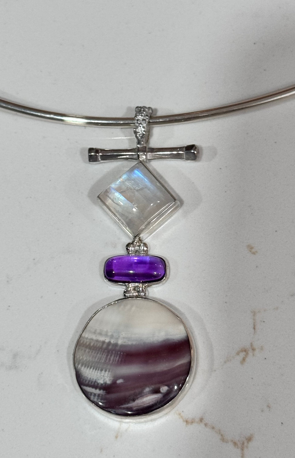 Vineyard Wampum with Amethyst and Gemstone