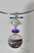 Vineyard Wampum with Amethyst and Gemstone