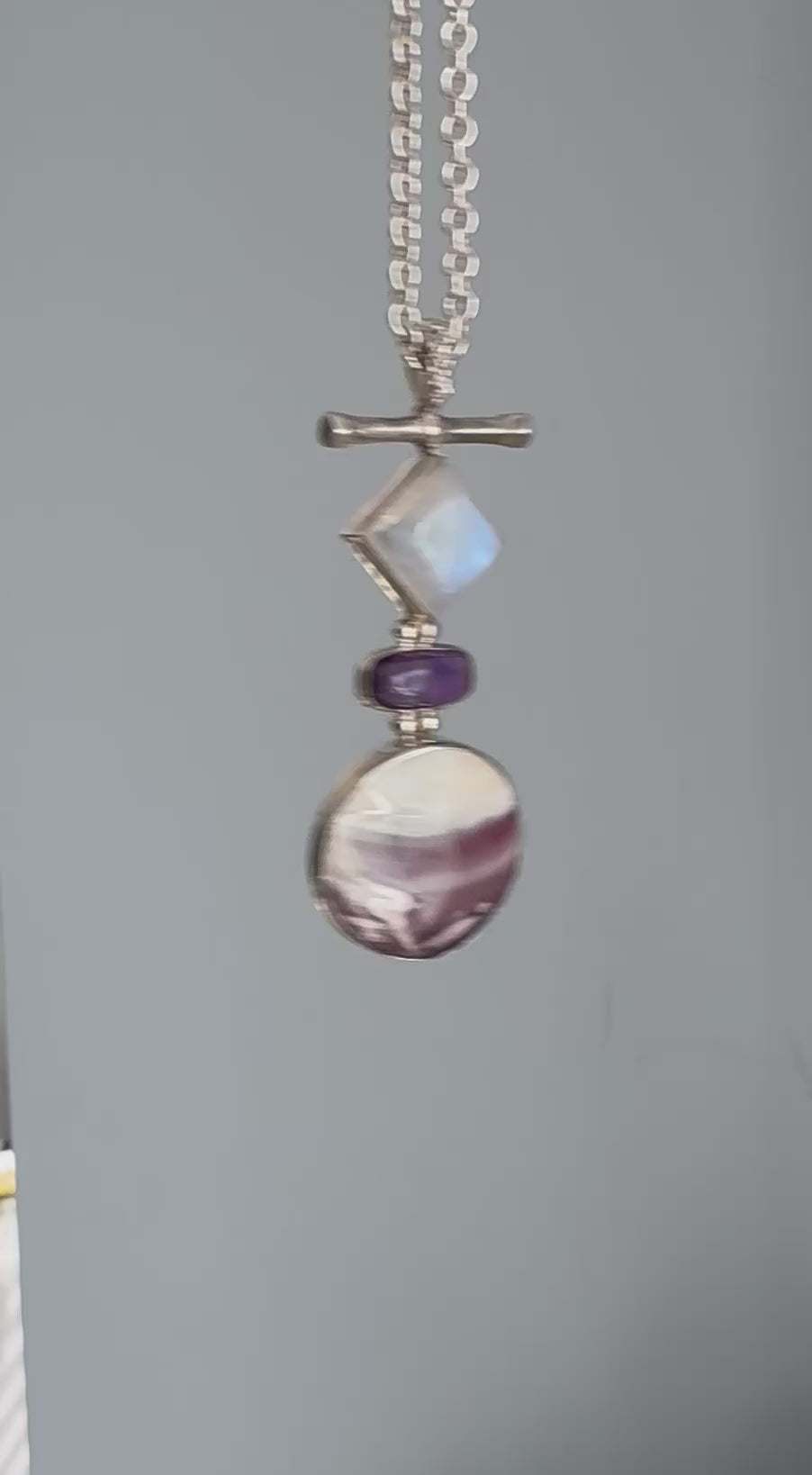 Vineyard Wampum with Amethyst and Gemstone